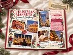 Europe travel photo book open to Christmas Markets in Vienna and Salzburg, with gingerbread hearts, apple strudel and a Schönbrunn Palace ticket