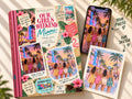Travel photo book Miami: Our Girls Weekend cover with an Ocean Drive phone photo next to its colored-pencil sketch