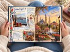 Reading the travel photo book Turkey pages: tea on the Bosphorus and an illustrated Blue Mosque